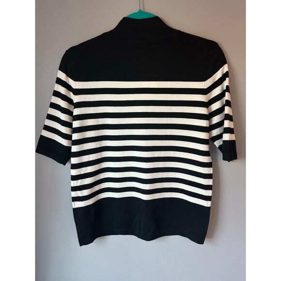 Philosophy Mock Neck Short Sleeve Striped Sweater Shirt Small - Picture 5 of 8